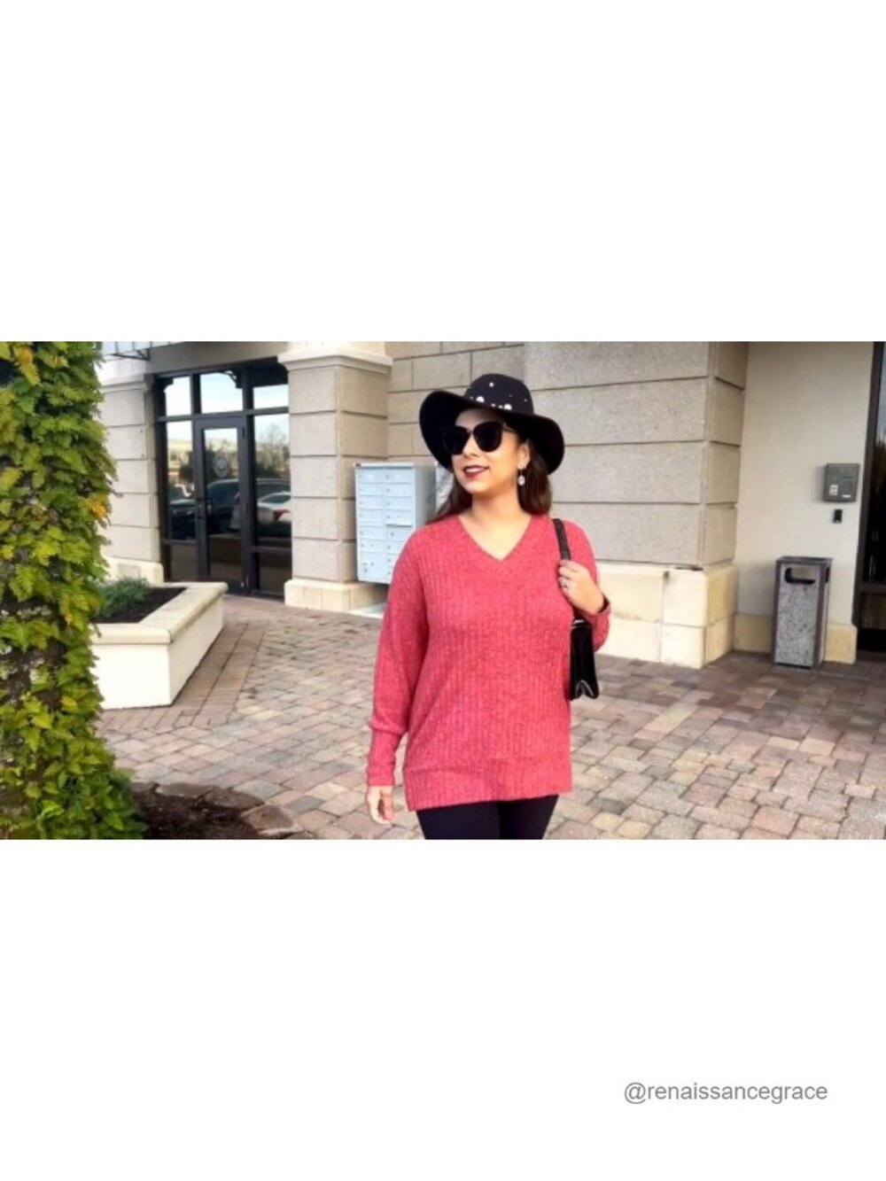 Womens V Neck Long Sleeve Tunic Sweater Loose Casual Pullover - Picture 5 of 6
